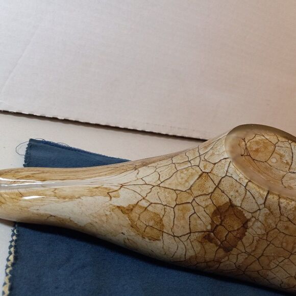 Handmade Sea Shell w/ Spirder Vein pattern Art Glass Centerpiece Countrycore - Picture 9 of 11